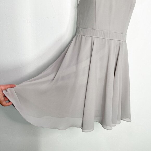 Lulus Forevermore Gray Skater Mini Dres Fit and Flare party Size XS Halter - Picture 6 of 10